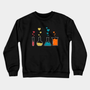 Cute Chemistry Hearts Science Valentines Gift Nerd Crewneck Sweatshirt